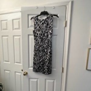 Cash'e Black and White Silk Animal Print Dress - Size Medium